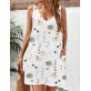 imageZeagoo Womens Summer Dress 2025 Loose V Neck Sleeveless Sundresses Swimsuit Coverup with Pockets Floral Tank DressesWhiteprinted