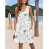 imageZeagoo Womens Summer Dress 2025 Loose V Neck Sleeveless Sundresses Swimsuit Coverup with Pockets Floral Tank DressesWhiteprinted