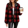imageZeagoo Womens Cozy Fleece Jacket Western Aztec Print Button Down Coat with Pockets Casual Warm Outwear 2024Black Plaid