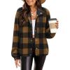 imageZeagoo Womens Cozy Fleece Jacket Western Aztec Print Button Down Coat with Pockets Casual Warm Outwear 2024Navy Plaid