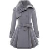 imageZeagoo Womens Fashion Faux Fur Lapel DoubleBreasted Thick Wool Trench Coat Winter Warm Jacket S2XLNewmoon Grey