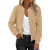 imageZeagoo Womens Sherpa Fleece Jacket Long Sleeve Faux Fuzzy Casual Zip Up Bomber Coat With Pocket SXXLKhaki