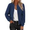 imageZeagoo Womens Sherpa Fleece Jacket Long Sleeve Faux Fuzzy Casual Zip Up Bomber Coat With Pocket SXXLNavy