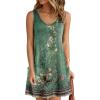 imageZeagoo Womens Summer Dress 2025 Loose V Neck Sleeveless Sundresses Swimsuit Coverup with Pockets Floral Tank DressesGreenprinted