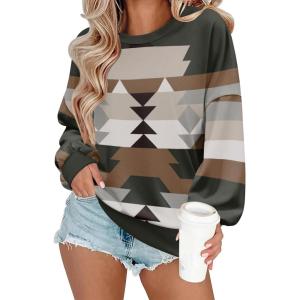 imageZeagoo Women Crewneck Sweatshirts Pullover Tops Long Sleeve Shirts Loose Fit Tops Casual Fall Outfits Y2K Clothes 2024Print