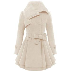 imageZeagoo Womens Fashion Faux Fur Lapel DoubleBreasted Thick Wool Trench Coat Winter Warm Jacket S2XLNewbeige
