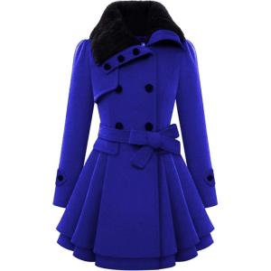 imageZeagoo Womens Fashion Faux Fur Lapel DoubleBreasted Thick Wool Trench Coat Winter Warm Jacket S2XLNewbronze Violet