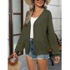 imageZeagoo 2025 Womens Cardigan Casual Long Sleeve Lightweight Crochet Shrug V Neck Tops Button Down Soft Knit SweaterArmy Green
