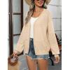 imageZeagoo 2025 Womens Cardigan Casual Long Sleeve Lightweight Crochet Shrug V Neck Tops Button Down Soft Knit SweaterBeige