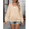 imageZeagoo 2025 Womens Cardigan Casual Long Sleeve Lightweight Crochet Shrug V Neck Tops Button Down Soft Knit SweaterBeige