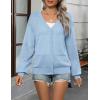 imageZeagoo 2025 Womens Cardigan Casual Long Sleeve Lightweight Crochet Shrug V Neck Tops Button Down Soft Knit SweaterBlue