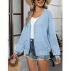 imageZeagoo 2025 Womens Cardigan Casual Long Sleeve Lightweight Crochet Shrug V Neck Tops Button Down Soft Knit SweaterBlue
