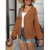 imageZeagoo 2025 Womens Cardigan Casual Long Sleeve Lightweight Crochet Shrug V Neck Tops Button Down Soft Knit SweaterBrown