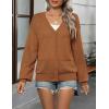 imageZeagoo 2025 Womens Cardigan Casual Long Sleeve Lightweight Crochet Shrug V Neck Tops Button Down Soft Knit SweaterBrown