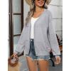 imageZeagoo 2025 Womens Cardigan Casual Long Sleeve Lightweight Crochet Shrug V Neck Tops Button Down Soft Knit SweaterGrey