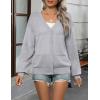 imageZeagoo 2025 Womens Cardigan Casual Long Sleeve Lightweight Crochet Shrug V Neck Tops Button Down Soft Knit SweaterGrey