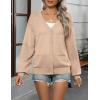imageZeagoo 2025 Womens Cardigan Casual Long Sleeve Lightweight Crochet Shrug V Neck Tops Button Down Soft Knit SweaterKhaki