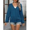 imageZeagoo 2025 Womens Cardigan Casual Long Sleeve Lightweight Crochet Shrug V Neck Tops Button Down Soft Knit SweaterNavy Blue