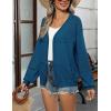 imageZeagoo 2025 Womens Cardigan Casual Long Sleeve Lightweight Crochet Shrug V Neck Tops Button Down Soft Knit SweaterNavy Blue