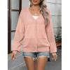 imageZeagoo 2025 Womens Cardigan Casual Long Sleeve Lightweight Crochet Shrug V Neck Tops Button Down Soft Knit SweaterPink