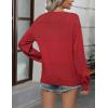 imageZeagoo 2025 Womens Cardigan Casual Long Sleeve Lightweight Crochet Shrug V Neck Tops Button Down Soft Knit SweaterRed
