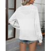 imageZeagoo 2025 Womens Cardigan Casual Long Sleeve Lightweight Crochet Shrug V Neck Tops Button Down Soft Knit SweaterWhite