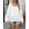 imageZeagoo 2025 Womens Cardigan Casual Long Sleeve Lightweight Crochet Shrug V Neck Tops Button Down Soft Knit SweaterWhite