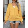 imageZeagoo 2025 Womens Cardigan Casual Long Sleeve Lightweight Crochet Shrug V Neck Tops Button Down Soft Knit SweaterYellow