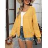 imageZeagoo 2025 Womens Cardigan Casual Long Sleeve Lightweight Crochet Shrug V Neck Tops Button Down Soft Knit SweaterYellow