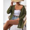 imageZeagoo Womens 2025 Summer Crochet Cardigan Sweaters Lightweight Long Sleeve Open Front Kimono Boho Knit Cover UpsArmy Green
