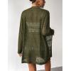 imageZeagoo Womens 2025 Summer Crochet Cardigan Sweaters Lightweight Long Sleeve Open Front Kimono Boho Knit Cover UpsArmy Green
