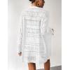 imageZeagoo Womens 2025 Summer Crochet Cardigan Sweaters Lightweight Long Sleeve Open Front Kimono Boho Knit Cover UpsAwhite