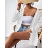 imageZeagoo Womens 2025 Summer Crochet Cardigan Sweaters Lightweight Long Sleeve Open Front Kimono Boho Knit Cover UpsAwhite