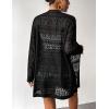 imageZeagoo Womens 2025 Summer Crochet Cardigan Sweaters Lightweight Long Sleeve Open Front Kimono Boho Knit Cover UpsBlack