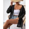 imageZeagoo Womens 2025 Summer Crochet Cardigan Sweaters Lightweight Long Sleeve Open Front Kimono Boho Knit Cover UpsBlack
