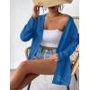 imageZeagoo Womens 2025 Summer Crochet Cardigan Sweaters Lightweight Long Sleeve Open Front Kimono Boho Knit Cover UpsBlue