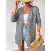 imageZeagoo Womens 2025 Summer Crochet Cardigan Sweaters Lightweight Long Sleeve Open Front Kimono Boho Knit Cover UpsGrey