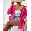 imageZeagoo Womens 2025 Summer Crochet Cardigan Sweaters Lightweight Long Sleeve Open Front Kimono Boho Knit Cover UpsHot Pink