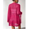 imageZeagoo Womens 2025 Summer Crochet Cardigan Sweaters Lightweight Long Sleeve Open Front Kimono Boho Knit Cover UpsHot Pink
