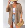 imageZeagoo Womens 2025 Summer Crochet Cardigan Sweaters Lightweight Long Sleeve Open Front Kimono Boho Knit Cover UpsKhaki