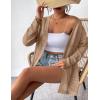 imageZeagoo Womens 2025 Summer Crochet Cardigan Sweaters Lightweight Long Sleeve Open Front Kimono Boho Knit Cover UpsKhaki