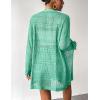 imageZeagoo Womens 2025 Summer Crochet Cardigan Sweaters Lightweight Long Sleeve Open Front Kimono Boho Knit Cover UpsLight Green