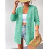 imageZeagoo Womens 2025 Summer Crochet Cardigan Sweaters Lightweight Long Sleeve Open Front Kimono Boho Knit Cover UpsLight Green