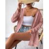 imageZeagoo Womens 2025 Summer Crochet Cardigan Sweaters Lightweight Long Sleeve Open Front Kimono Boho Knit Cover UpsPink