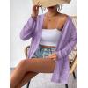 imageZeagoo Womens 2025 Summer Crochet Cardigan Sweaters Lightweight Long Sleeve Open Front Kimono Boho Knit Cover UpsPurple