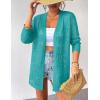 imageZeagoo Womens 2025 Summer Crochet Cardigan Sweaters Lightweight Long Sleeve Open Front Kimono Boho Knit Cover UpsTeal