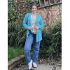 imageZeagoo Womens 2025 Summer Crochet Cardigan Sweaters Lightweight Long Sleeve Open Front Kimono Boho Knit Cover UpsTeal