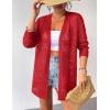 imageZeagoo Womens 2025 Summer Crochet Cardigan Sweaters Lightweight Long Sleeve Open Front Kimono Boho Knit Cover UpsWine Red