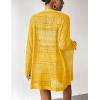 imageZeagoo Womens 2025 Summer Crochet Cardigan Sweaters Lightweight Long Sleeve Open Front Kimono Boho Knit Cover UpsYellow