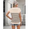 imageZeagoo Womens Cap Sleeve Sweaters Vest Crew Neck Knit Sweater Tops 2025 Casual Summer Sleeveless T Shirt34 Stripe Black